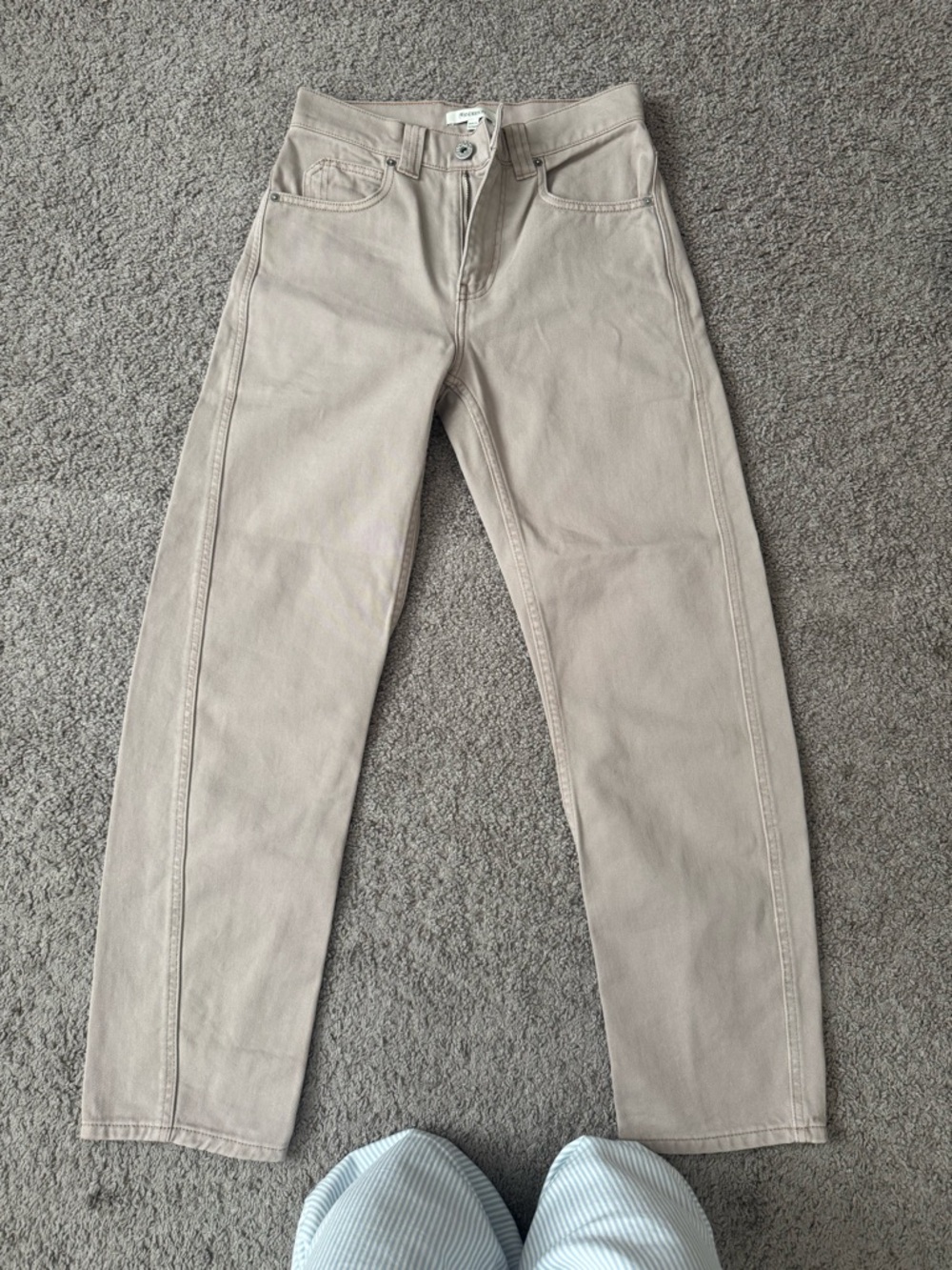 JW ANDERSON - Women’s Taupe Twisted Slim Leg Denim Jeans - Size 24